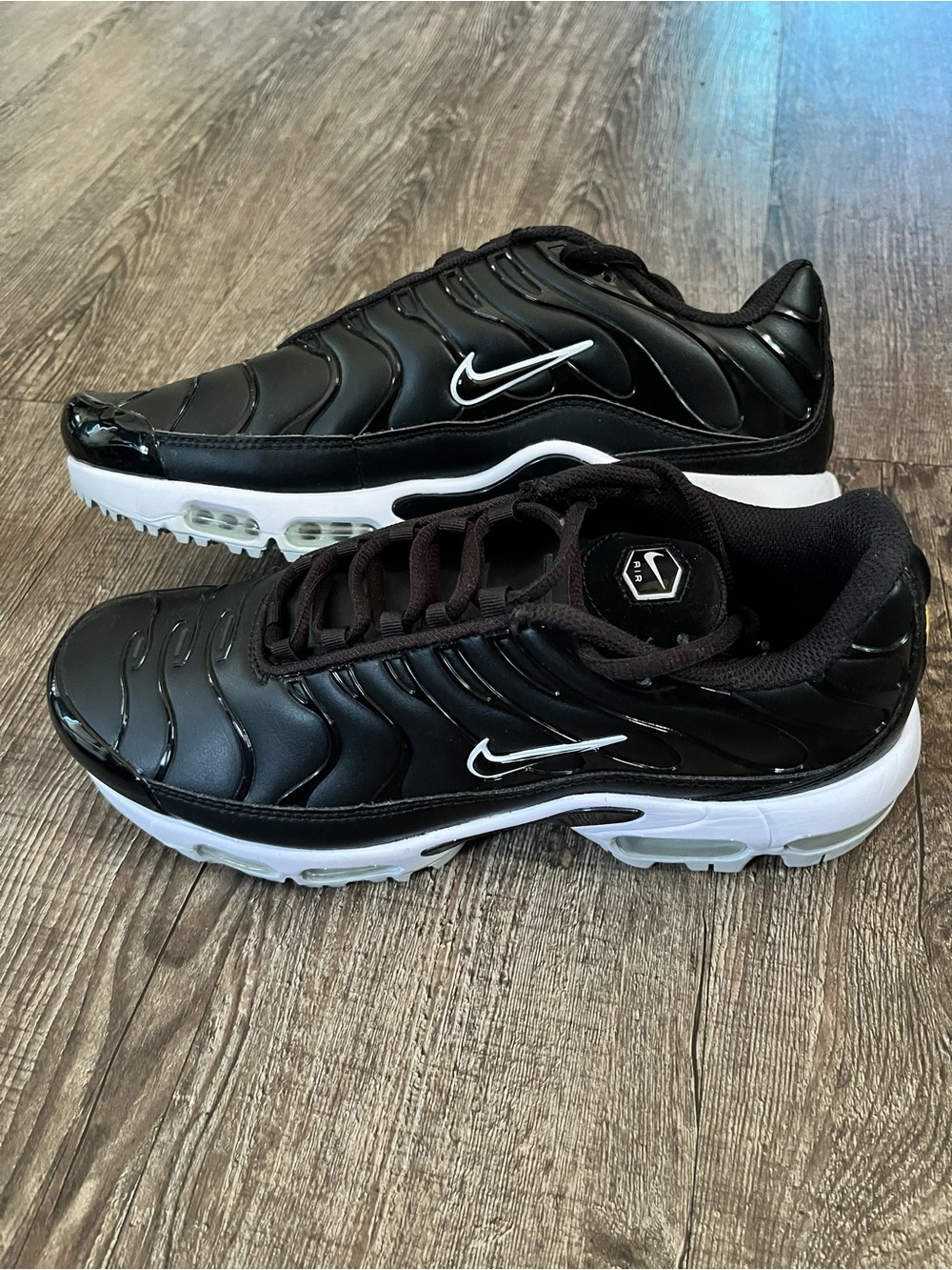 Nike Black and White Men’s Air Max Plus Sneakers
